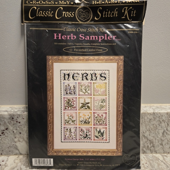 Cross My Heart Cross Stitch Kit "Herb Sampler" Needle Pre-sorted/Corded Floss - Picture 1 of 5